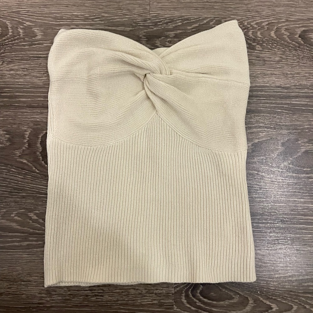 strapless knit top